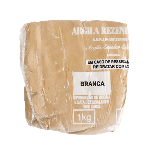 ARGILA ESCOLAR BRANCA 1 KG - cacula